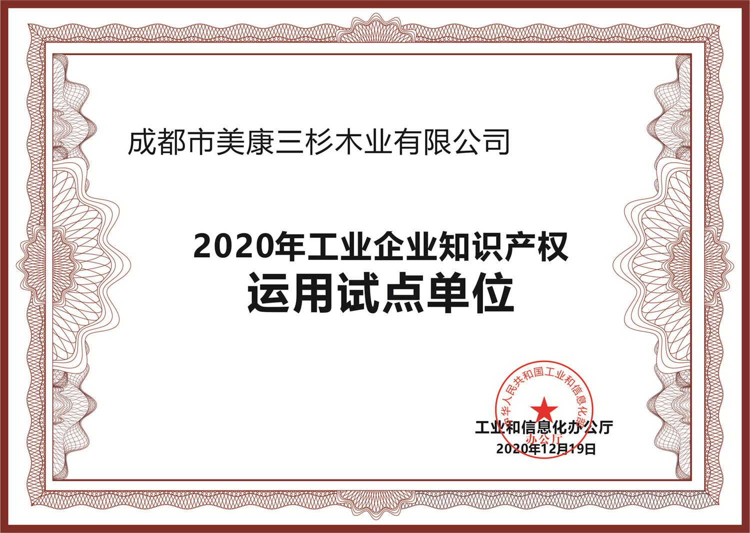 2020年工业企业知识产权运用试点单位
